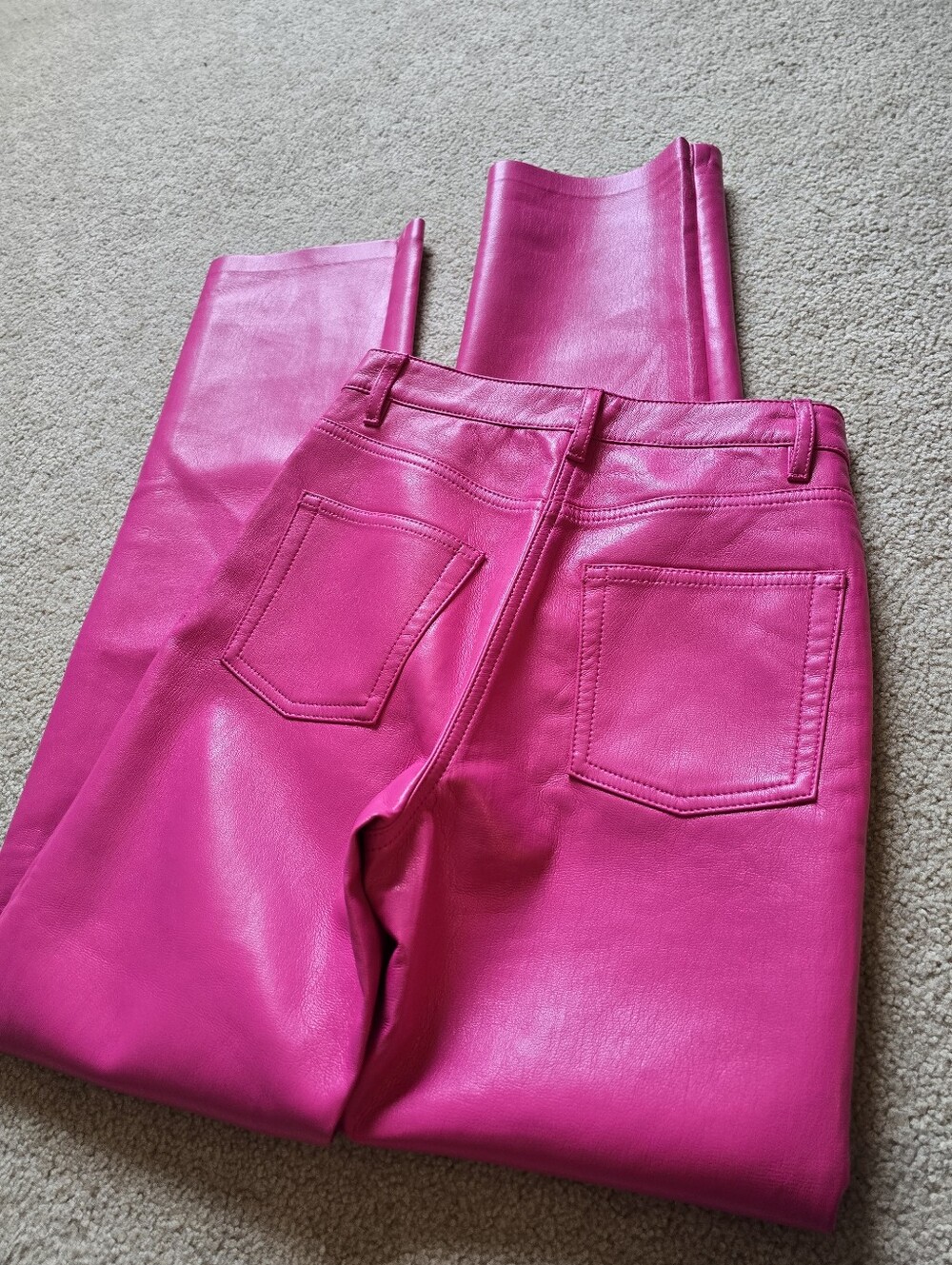 Aritzia Wilfred Melina Vital Pink Vegan Leather Pant Pink Womens Size 00 - Picture 11 of 11